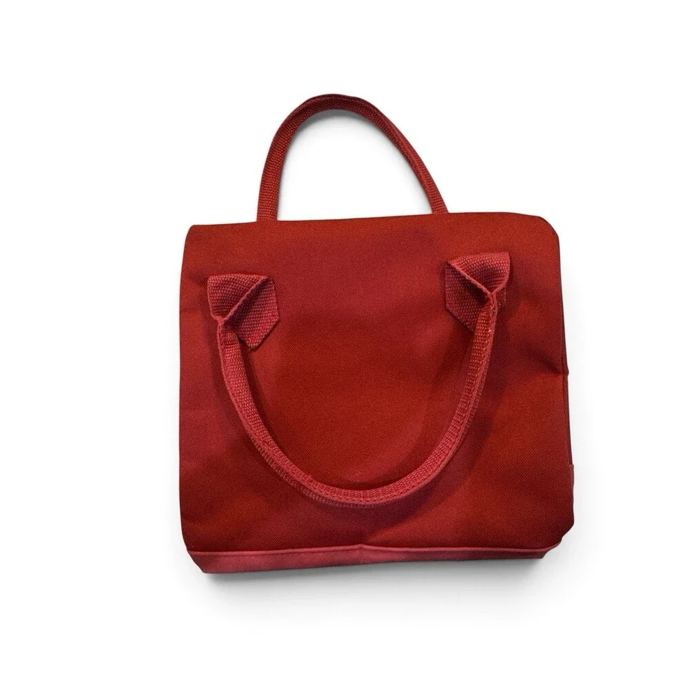 Lucky Brand Red Insulated Lunch Bag Tote Box Cooler Flat Bottom Foldable Travel
